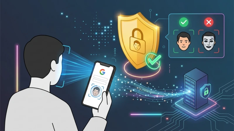 New Google login security verification feature using video selfie in Indonesia.