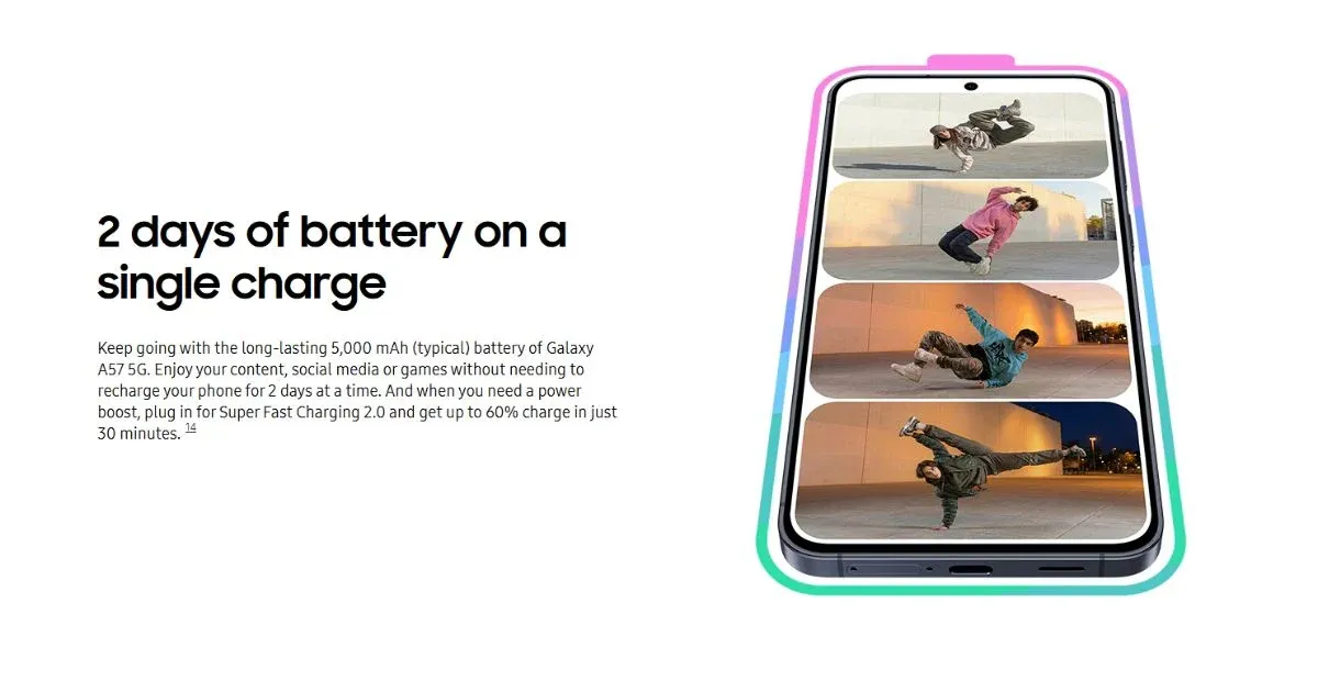 Samsung Galaxy A57 battery