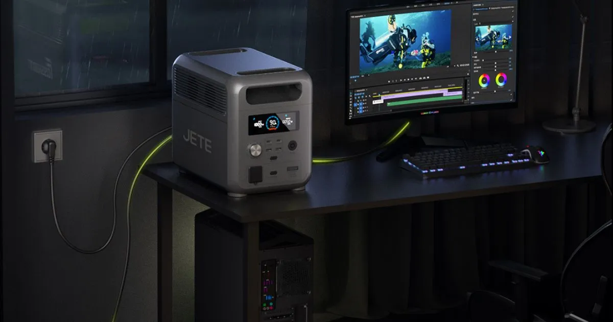 Power Station JETE PS1200 - Dilengkapi Lampu LED dan Fitur UPS