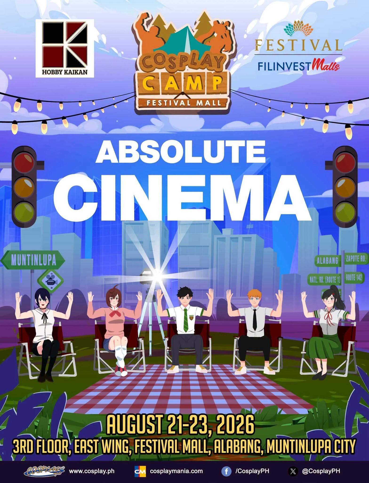 Cosplay Camp: Absolute Cinema at Festival Mall, Alabang scheduled for August 21‑23