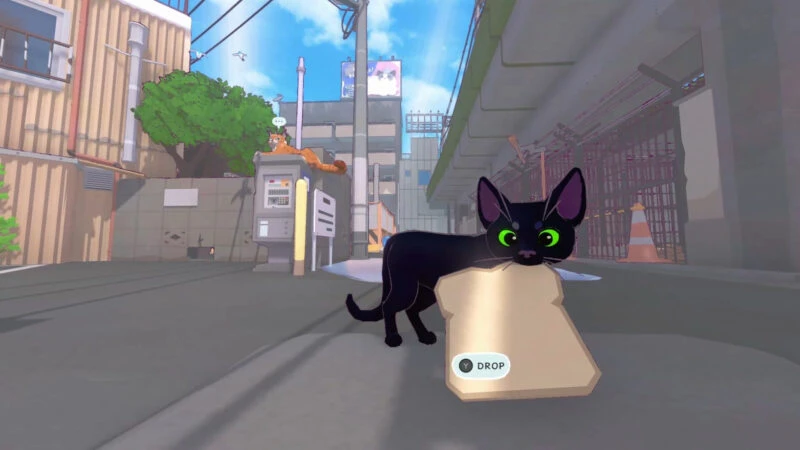 Adorable kitten exploring a bustling cityscape