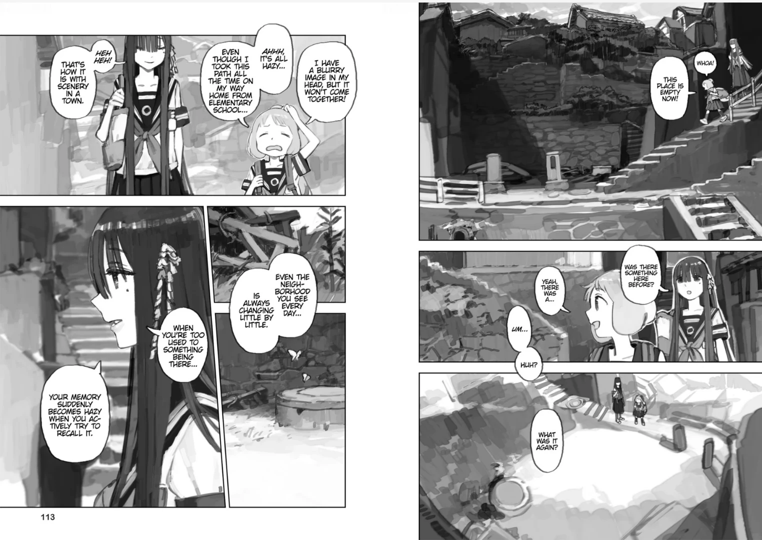 Nightfall Travelers: Leave Only Footprints pages 112 and 113.