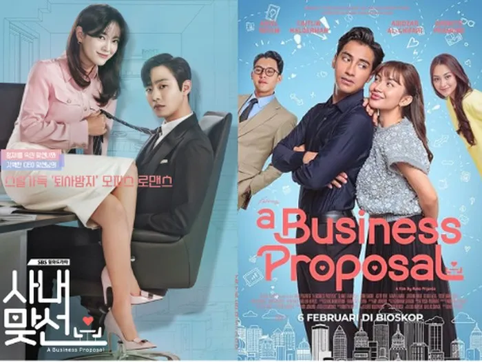 Image of A Business Proposal drama poster and its Indonesian film adaptation/Photo: asianwiki.com, imdb.com